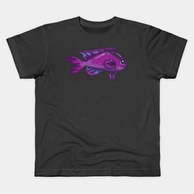 Blackcap Basslet Kids T-Shirt by bytesizetreasure